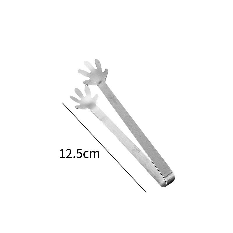 Stainless Steel Ice Clip with Thickened Design, Cute Snacks, Ice Cubes, and Food Clips