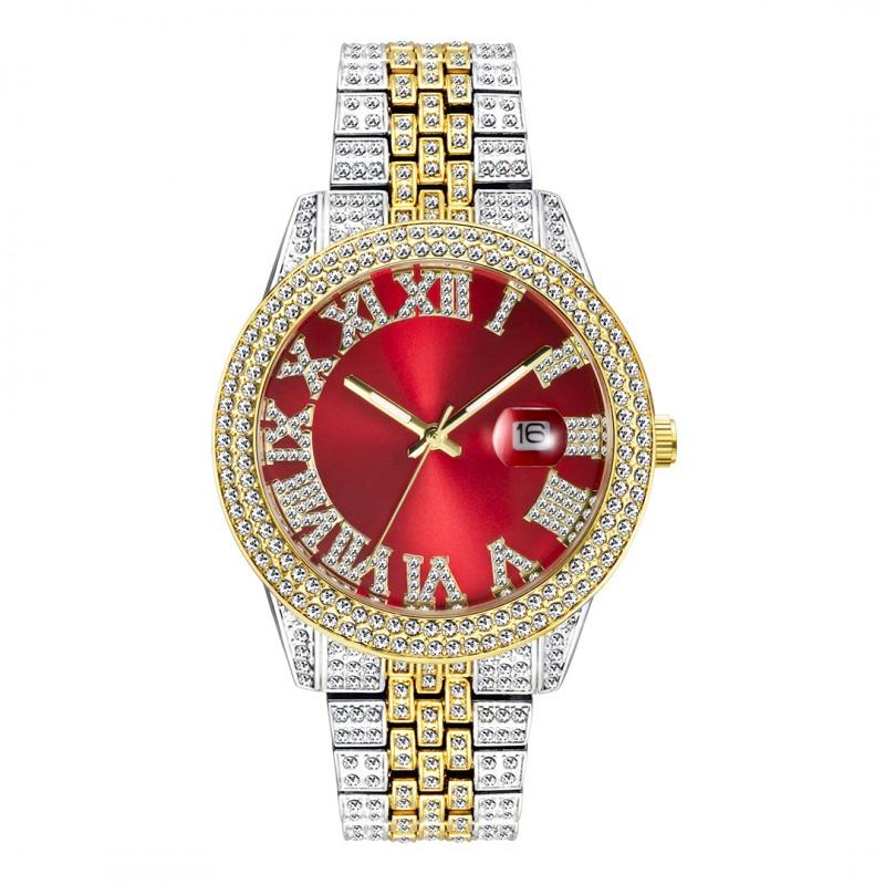MISSFOX Luxury Water Resistant Watch Hip Hop Bling Calendar Quartz Women Men