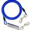 Durable Flexible Double Head Pet Wire Rope with Spring Heavy-Duty Dog Tie Out Cable 3M Steel Buckle Long Leash Pet