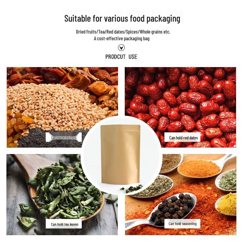 Homeglen Kraftpapier Selbstversiegelnde Lebensmittel- & Teelagerbeutel