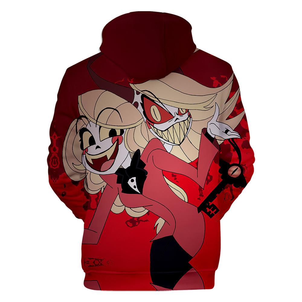 Hazbin Hotel Dual Charlie Character Hoodie, Men 3D Print Pullover Hooded Sweatshirt Long Sleeve Kangaroo Pocket Anime Fan Merch Top