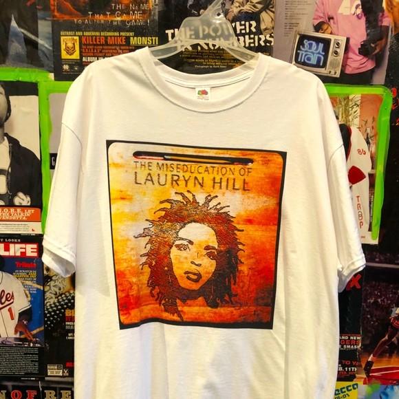 Vtg Lauryn Hill 90s Graphic Short Sleeve White T shirt Heavy Cotton NH25103 XL