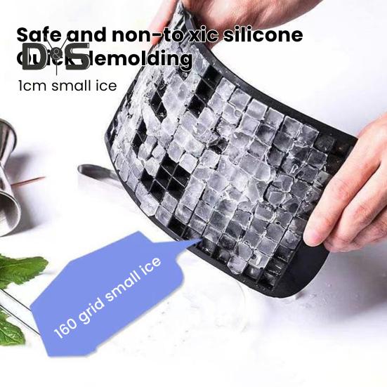 Mini silikonové formičky na ledové kostky 160 dutin Formičky na led bez BPA Snadné vyjímání Opakovaně použitelné Výrobník malých ledových kostek na whisky koktejly nápoje kávu