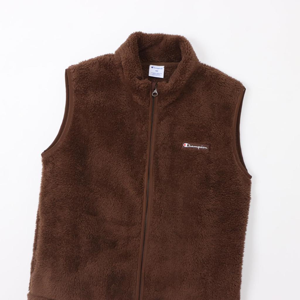 Oberbekleidung Kinder Script Logo Stickerei Reißverschluss Weste Basic Dunkelbraun [Champion] CK-A603