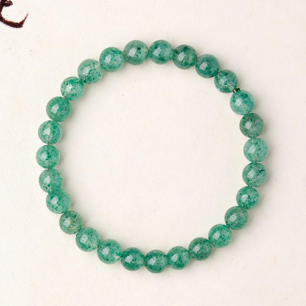 Natural Green Strawberry Crystal Bracelet for Women, Exquisite and High-end Green Gradient Crystal Single-loop Bracelet, Jewelry Gift