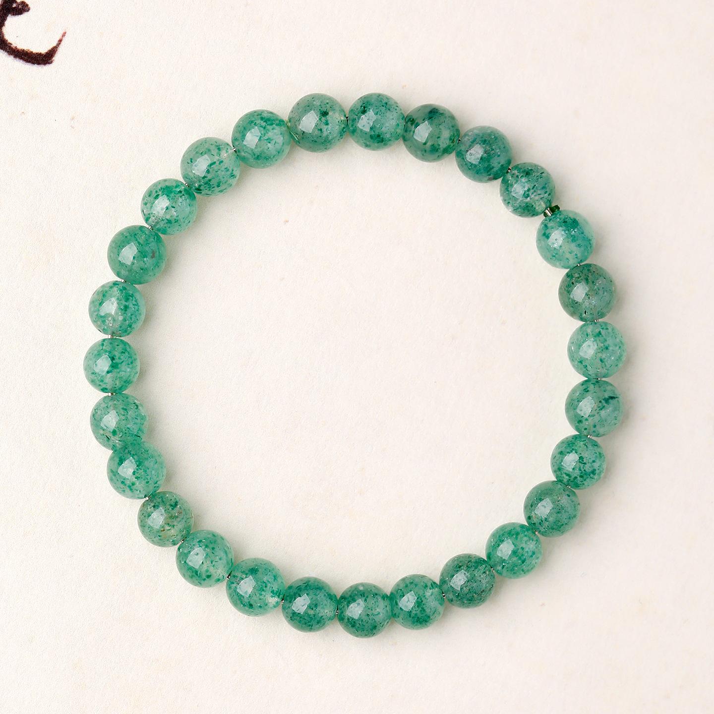 

Natural Green Strawberry Crystal Bracelet for Women, Exquisite and High-end Green Gradient Crystal Single-loop Bracelet, Jewelry Gift Green Mist6-7mm【Green S