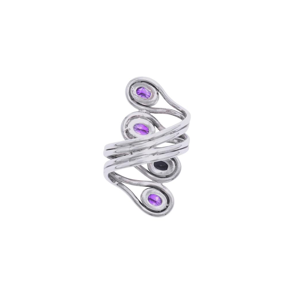Natural Amethyst ring, 925 Sterling Silver Jewelry,  big Ring, Gift for mother