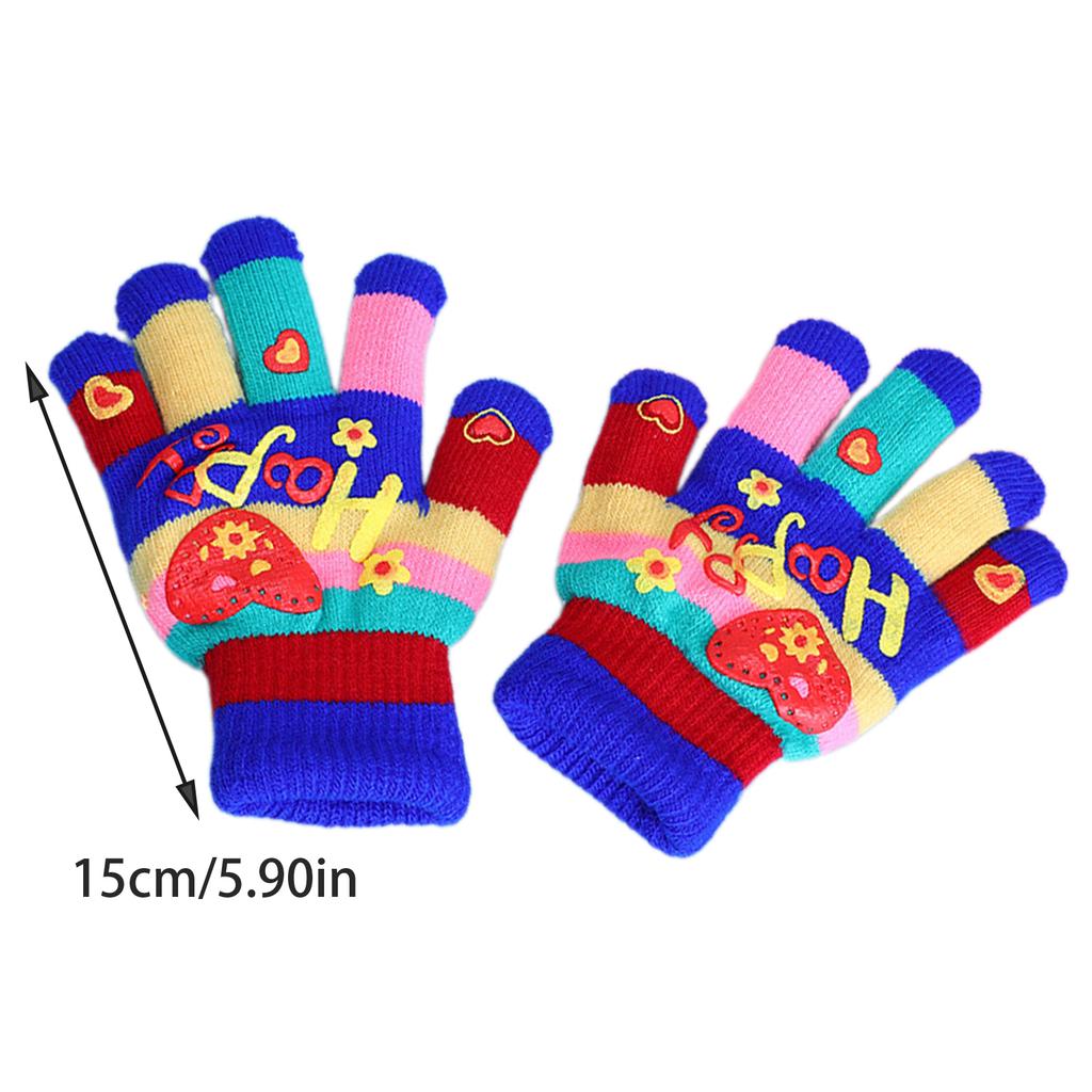 Children Trendy Warm Thermal Gloves Thicken Stylish Mitten Gloves for Cold Weather Winter Cycling Skiing Climbing
