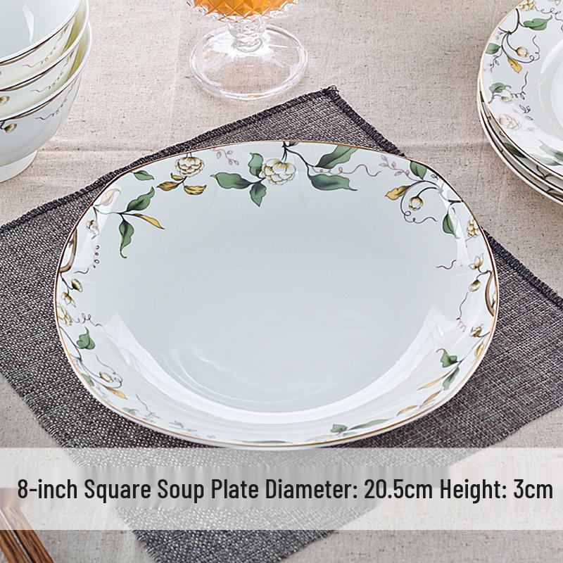 7-Inch Round Bone China Porcelain Plate - Chinese Style Tableware