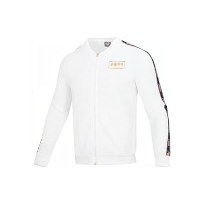 Letter Logo Print Baseball Collar Windbreaker Zip Casual Long Sleeve Jacket Men Jacket White 582307-02