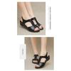 Women S European Roman Style Fish Mouth Wedge Heel Sandals With Zipper