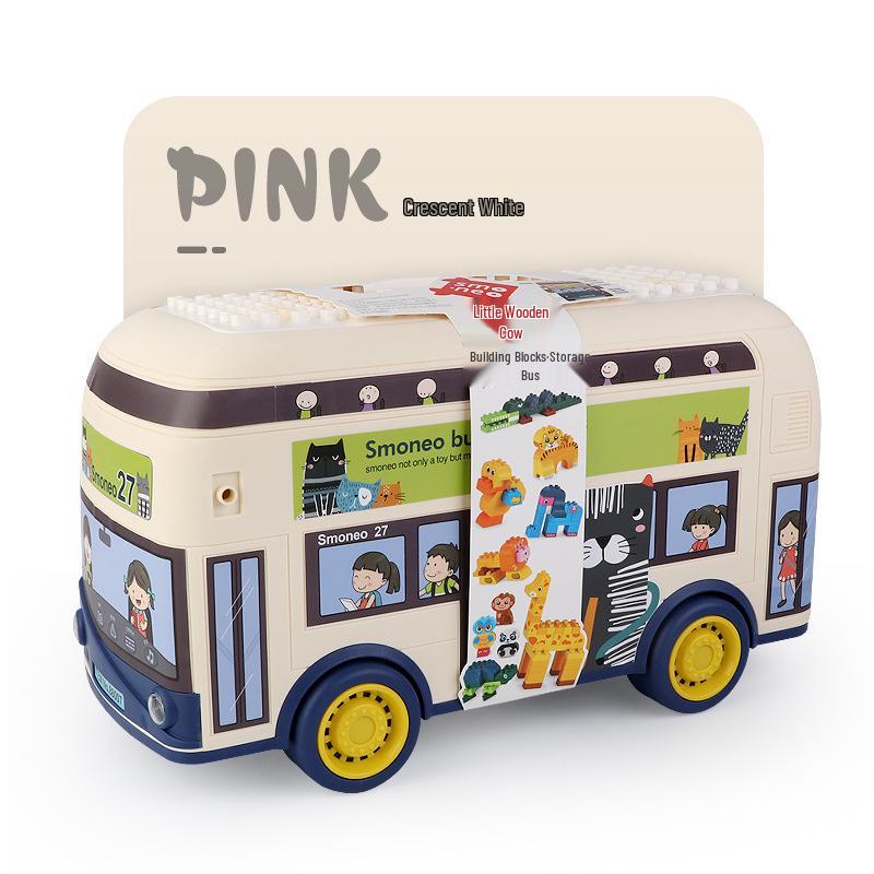 

SMONEO Деревянный автобус с животными: Большие строительные блоки Игрушка и Хранение историй для раннего образования