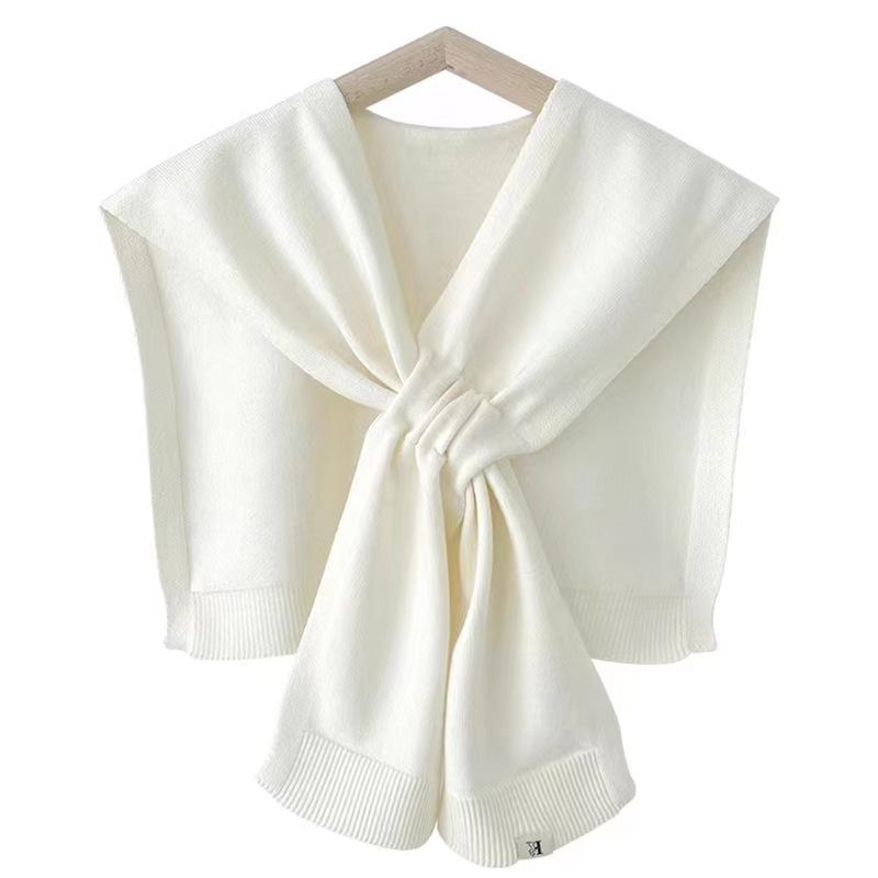 Spring and Autumn Air Conditioning Room Shoulder Neck Striped Shawl Outside Knitted Small Garment Versatile False Collar Shawl