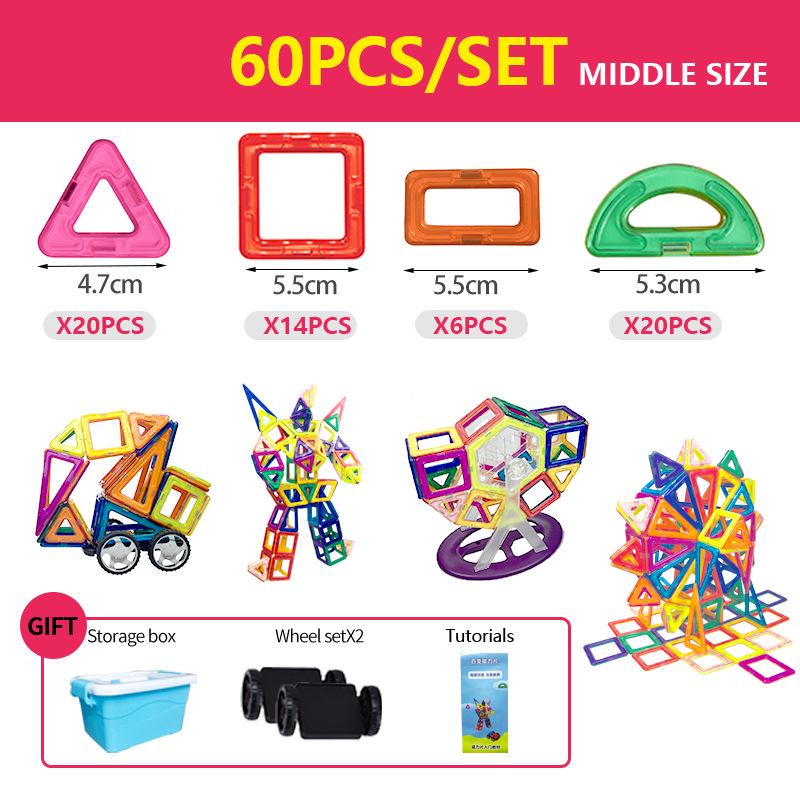 Stained Glass Magnetic Tile Building Blocks - Children's Educational Toy Set for Creative Play