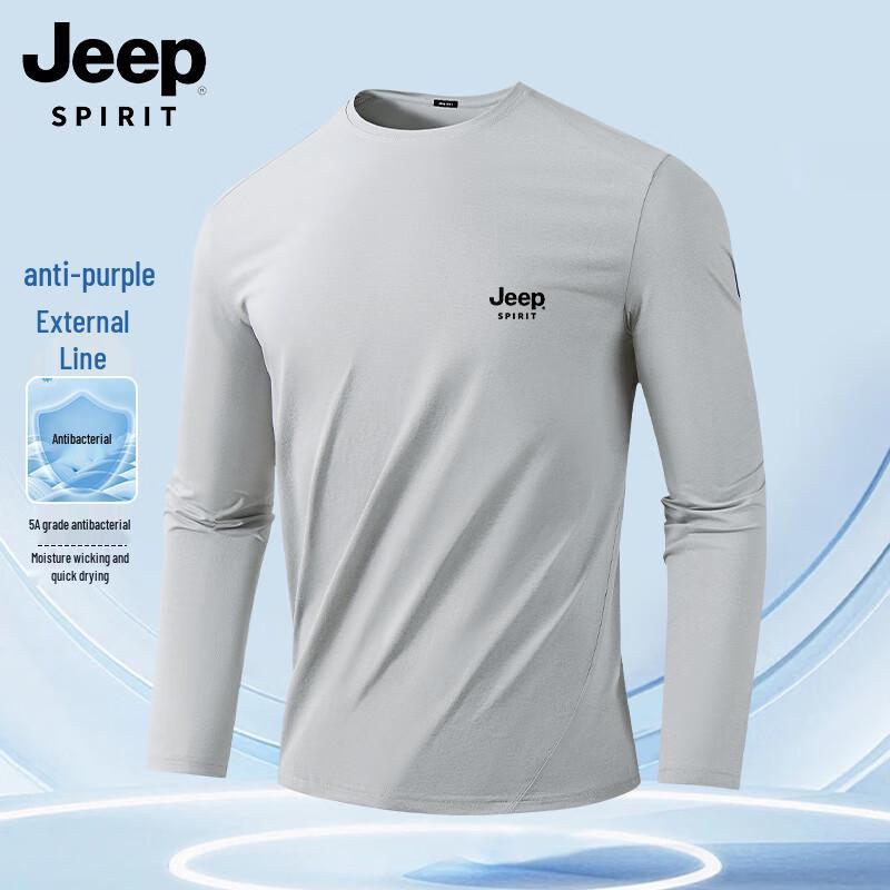 Мужская футболка JEEP SPIRIT с длинным рукавом, быстросохнущая, антибактериальная