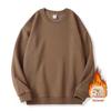 Men's Plus Size Round Neck Solid Color Hoodie - Loose Fit with Velvet Base Layer for Couples, Suitable for Spring and Autumn.
