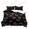 Leopard Duvet Cover Queen Bedding Sets, Black Luxury Comforter Quilt Cover,Fashion Cheetah Print Gifts for Men Women Luxury Gift