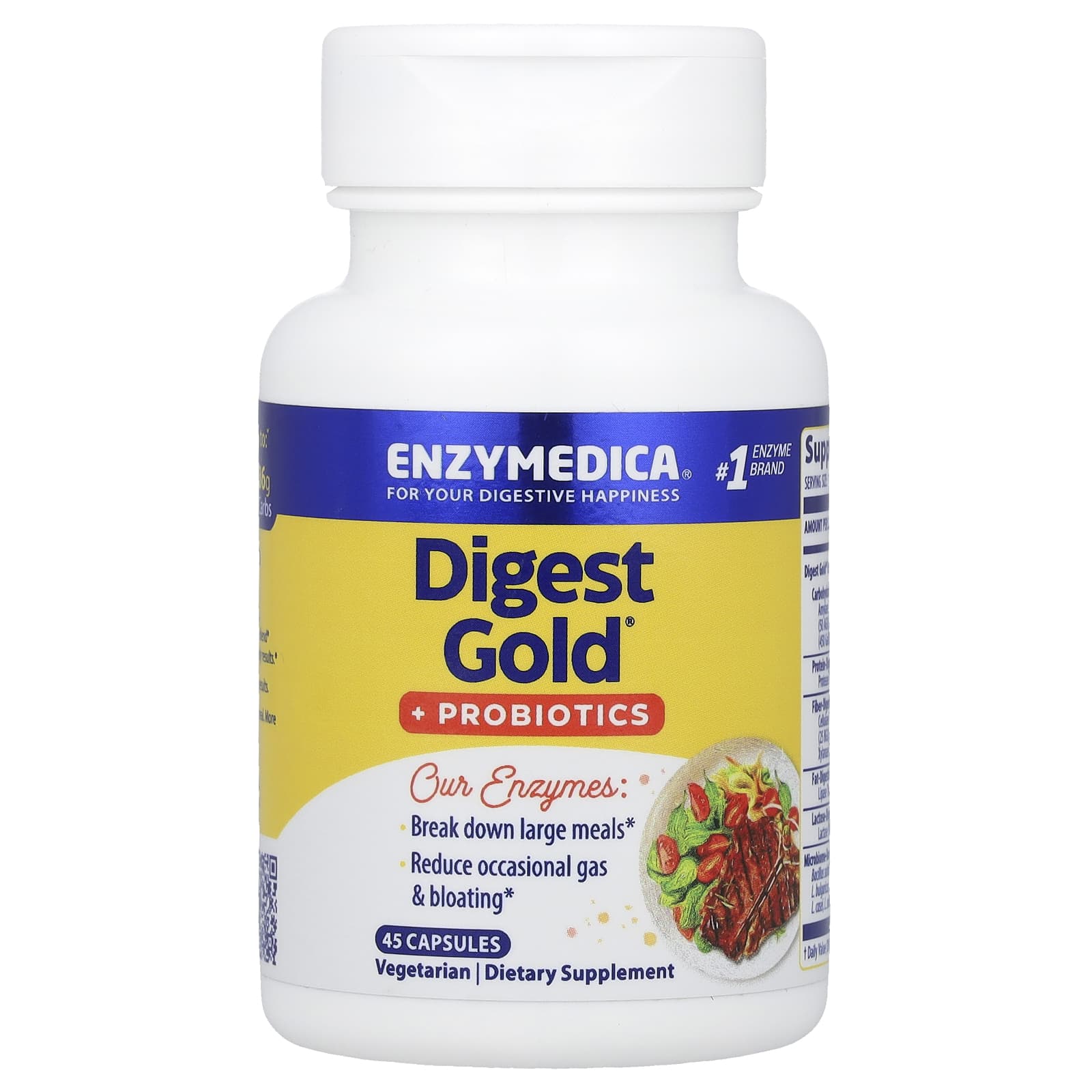 

Enzymedica, Digest Gold + Probiotics, 45 Capsules