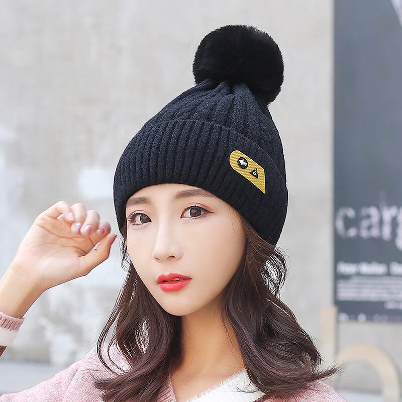 Women s Winter Cashmere Knit Pom-Pom Beanie One Size