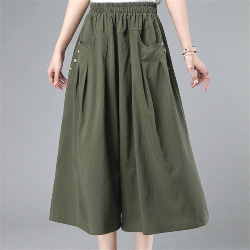 

Big Sale Leak-Picking Counter Withdraw Extra Large Size Fat mm 150.00kg Loose Slim Looking Loose Pants Women s Casual Cropped Pants Women Army Green 4XL