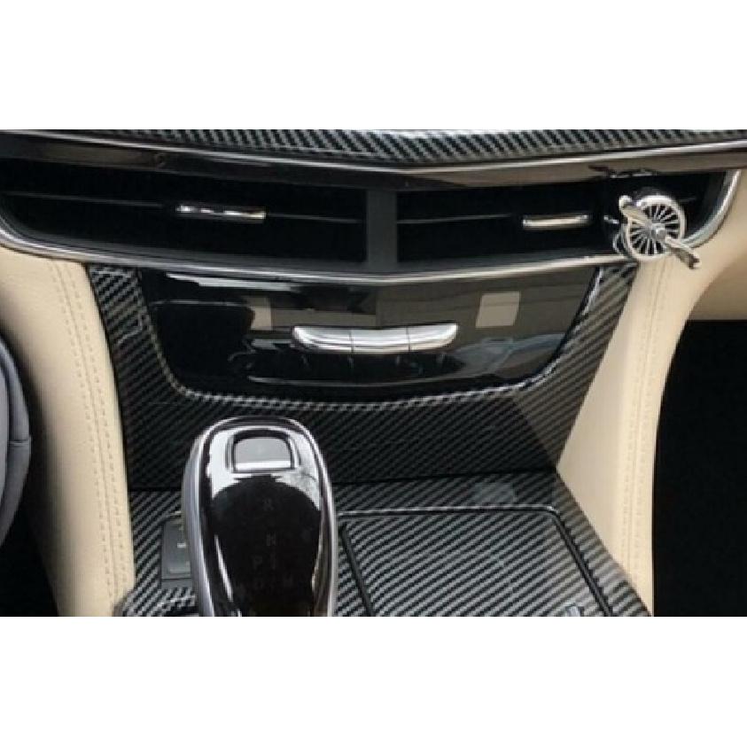 For Cadillac CT6 2016-2020 Carbon Fiber Central Console U-Type Cover Trim 1PCS
