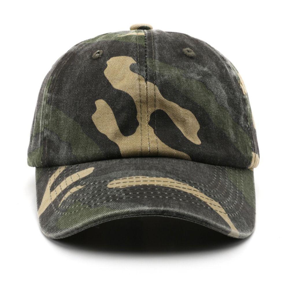 Camouflage Dad Hat Washed Cotton Sun Hat Vintage UV Protection Hat  For Men Women