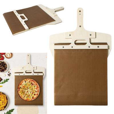 Dřevěná posuvná lopatka na pizzu s rukojetí, špachtle na pizzu, perfektně přenáší loupané pizzy, pečící nástroje, kuchyňské pomůcky