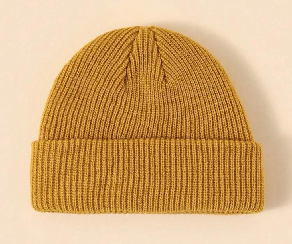 [sproutsy] Knit Watch Hat, Simple Rib Knit, Knit Hat (JP, Numeral Size, 58.0 Cm, Mustard)
