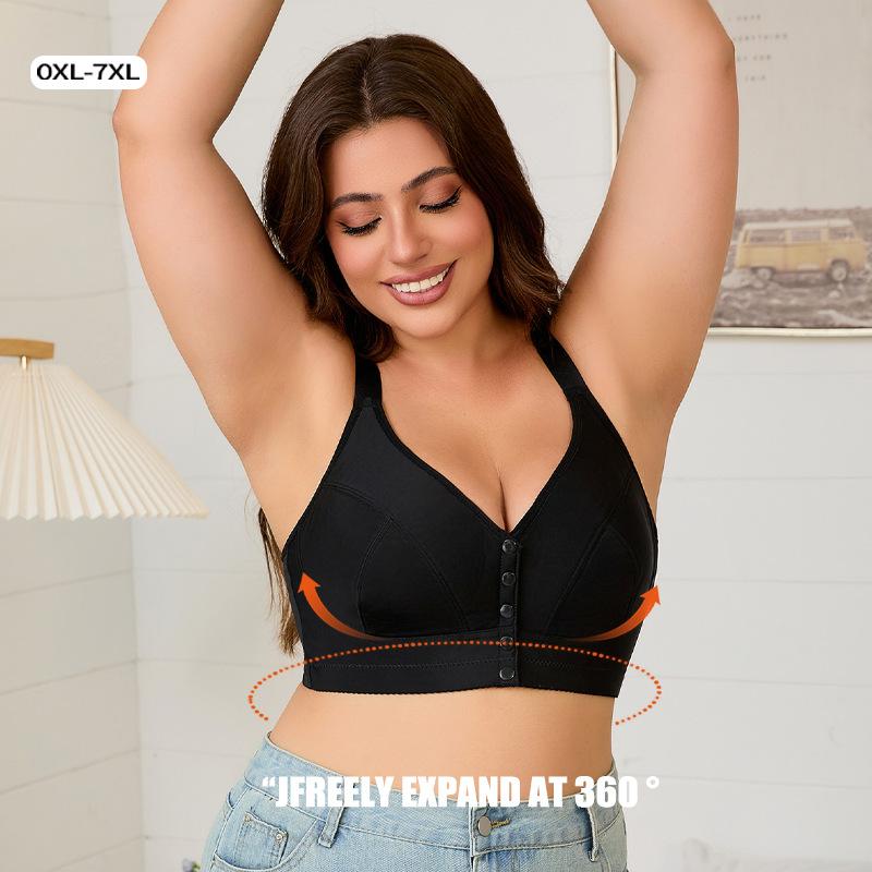 0XL-7XL Super Large Size Bra European and American Size Adjustable Shoulder Strap Popular Glossy Front Buckle Large Size Underwear