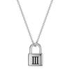 12MM Padlock Laser-Engraved Roman Numerals Stainless Steel Necklace