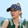 White Pentagram with Navy Blue American Flag Sports Sun Visor Hats Adjustable Lightweight Packable Sun Visor Hat for Golf Tennis