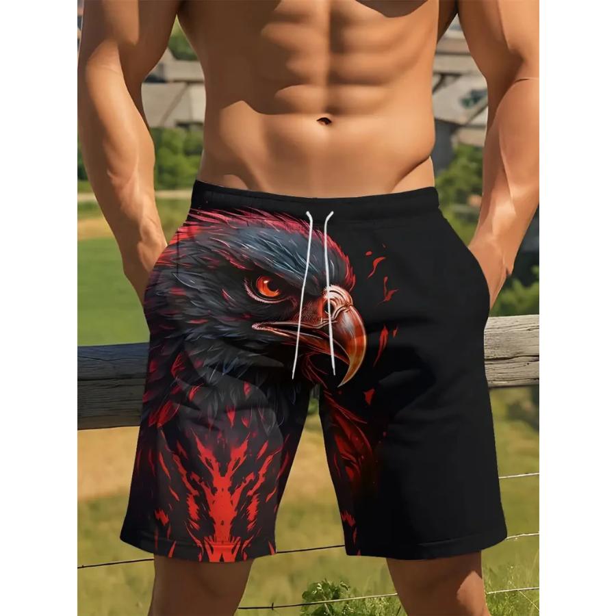 2025 New Men Shorts Summer Hot Sale Eagle 3D Printed Swimming Shorts For Unisex Casual Oversized Fashion Beach Trunks Y2k Men