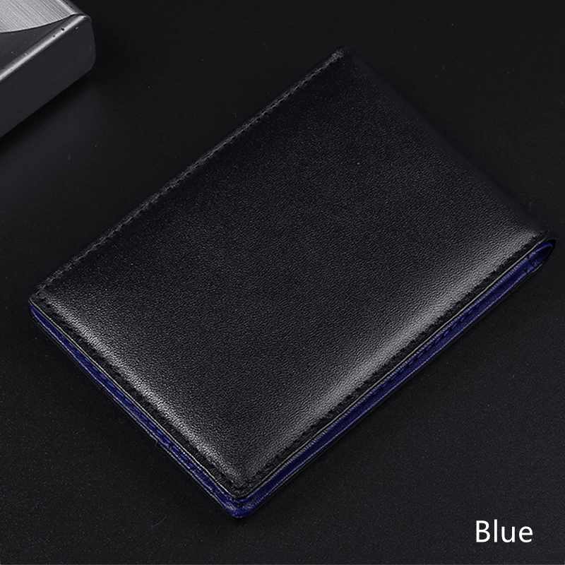 2025 Men's Genuine Leather Mini Wallet RFID Blocking Credit Card Holder Slim Portable Design with Multi-Card Slots Small Dollar Purse