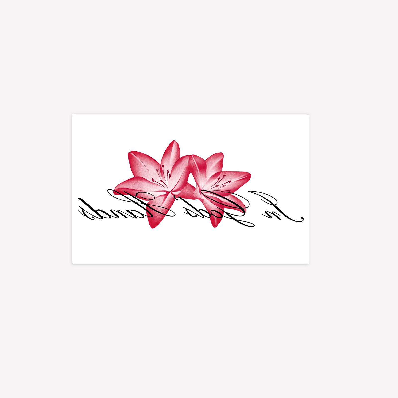 

Red Lily English Shoulder Back Tattoo Sticker Waterproof And Long-Lasting Women High-End Tattoo Sticker 12*19