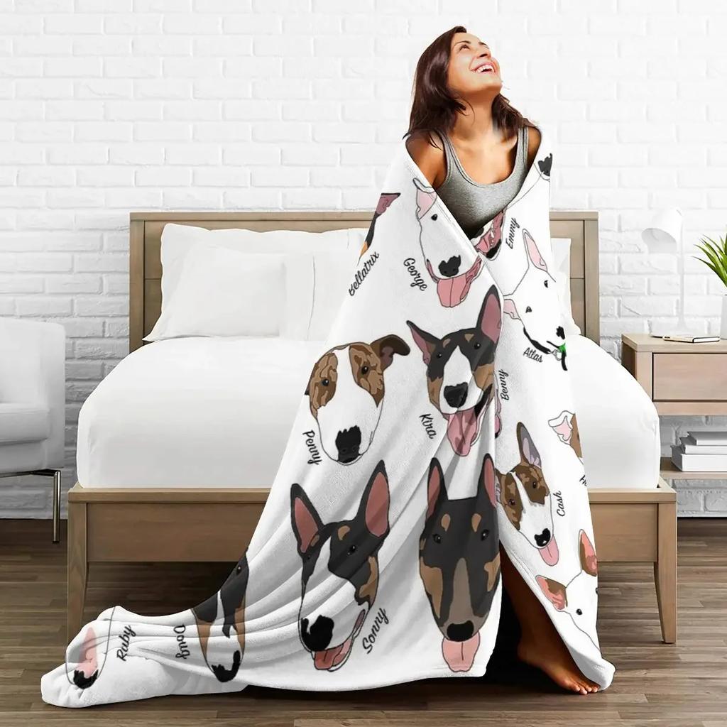 Glasgow Bull Terrier Club Blanket Soft Warm Flannel Throw Blanket Cover for Bed Living Room Picnic Travel Home Couch