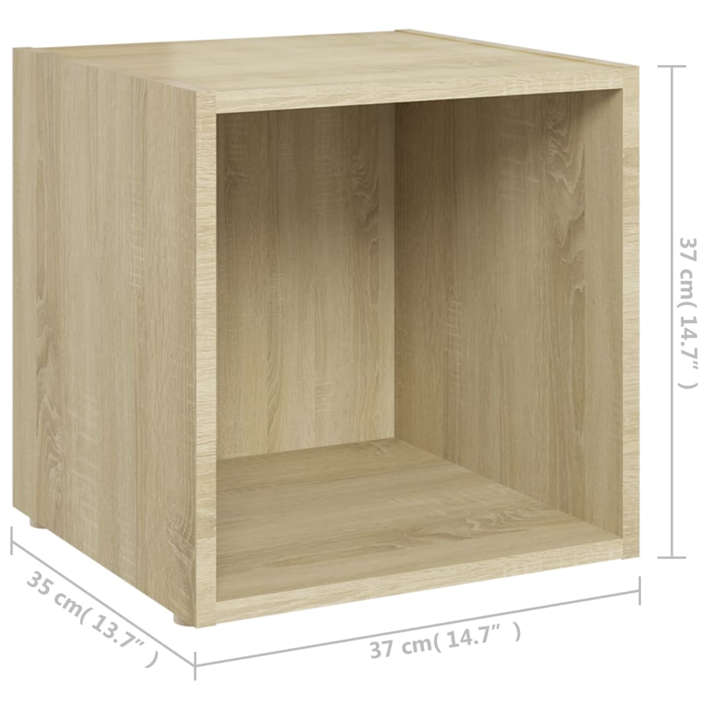 TV Stand in Sonoma Oak Finish 37 x 35 x 37 cm Particleboard
