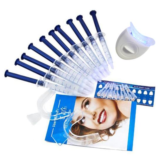 Pro Teeth Whitening Gel Tooth Whitener Sada pro dentální bělení úst s LED světlem
