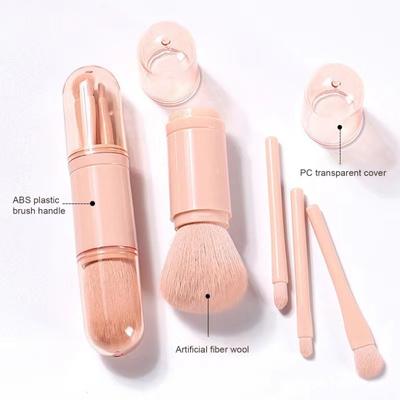 Yousheng 4Pcs/Set 4-In-1 Multifunction Makeup Brush Retractable Foundation Loose Powder Eye Shadow Blush Concealer Cosmetic Brush Women Makeup Tools