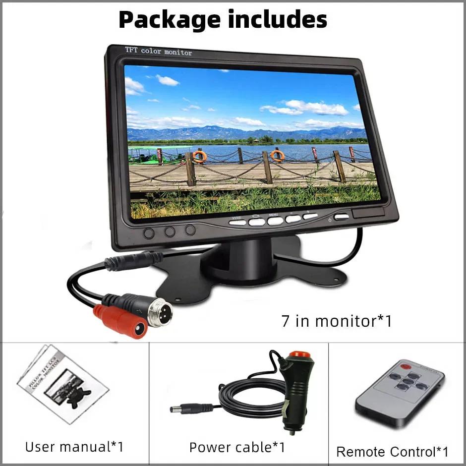 

HD 7” Screen LCD 12V/24V Car Rear View Monitor for Vehicle Truck Van Lorry Rv CCTV Camper TV Backup Camera Home Furnishings