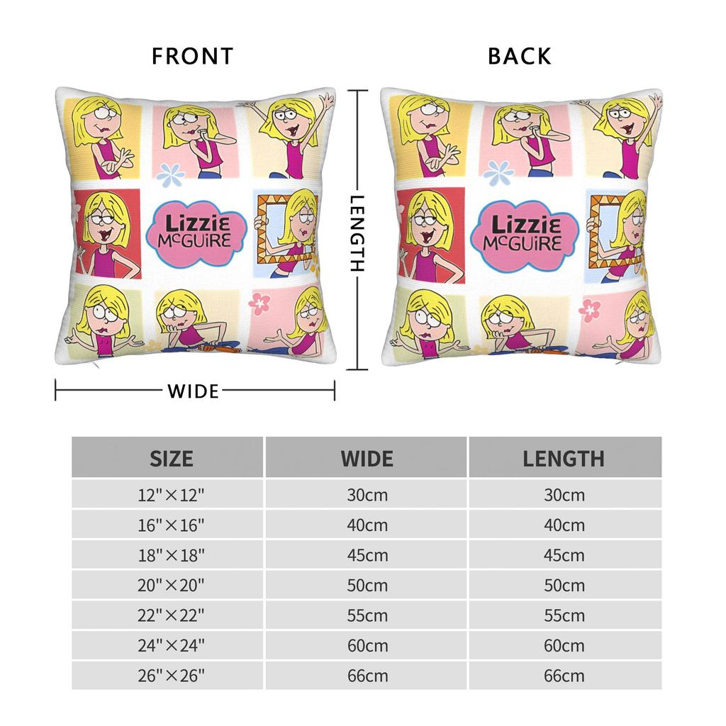 Lizzies Cartoon McGuires Square Pillow Cases  Cushion Cover Funny Polyester Decorative Pillowcase for Home 18"