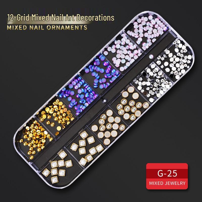 60 Nail Art Accessories: Rhinestones, Pearls, Rivets & Alloy Designs