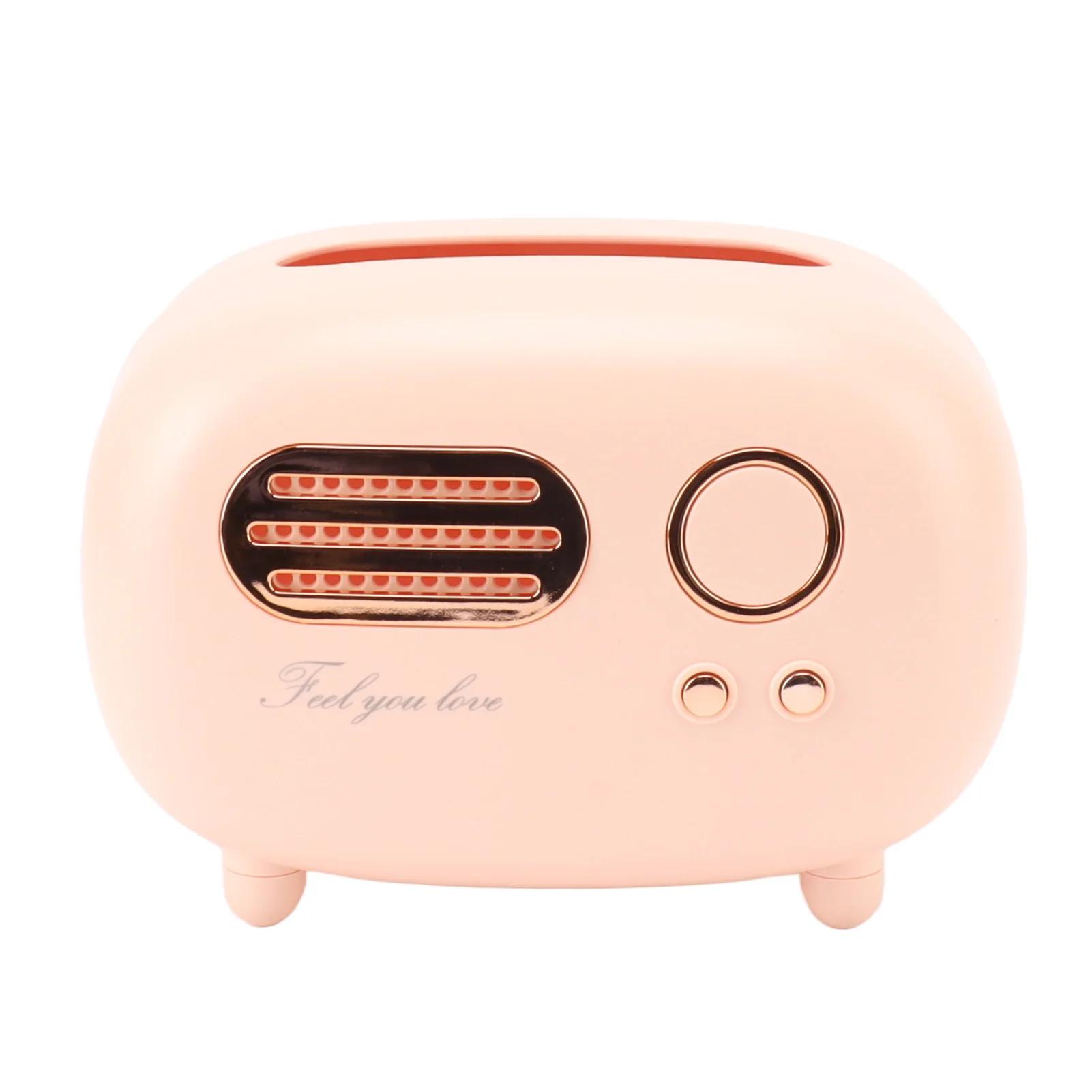 

Винтажная радио-коробка для салфеток, супертехнологичная ретро-радио-коробка для салфеток, пластиковая многофункциональная, красивая для ванной комнаты, кухни розовый