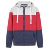 Lazy Jacks Mens Contrast Panel Full Zip Hoodie