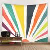 Retro Sonne Wandteppich Bohemian Minimalistische Illustration Wandbehang Geometrisch Abstrakt Schlafsaal Wohnzimmer Wandkunst Dekoration