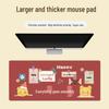 Extra Large Doodle Text Mouse Pad with Lock Edge - Thick, Durable Keyboard Desk Mat