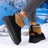 Botas de Neve de Sola Grossa e Grande para Mulheres, Inverno Novo Estilo com Pelúcia e Quentes Sapatos de Algodão Super Quentes
