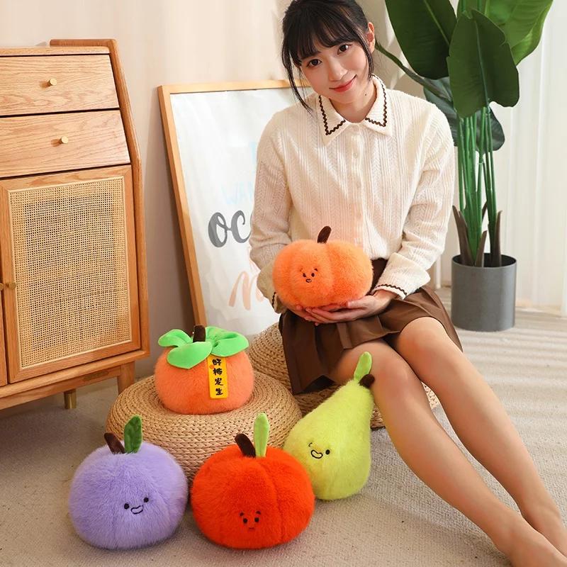 Cartoon Orange Heidelbeere Kürbis Birne Persimmon Plüsch Kissen Hause Dekoration Plüsch Obst Stofftiere Puppe Kreative Geschenke