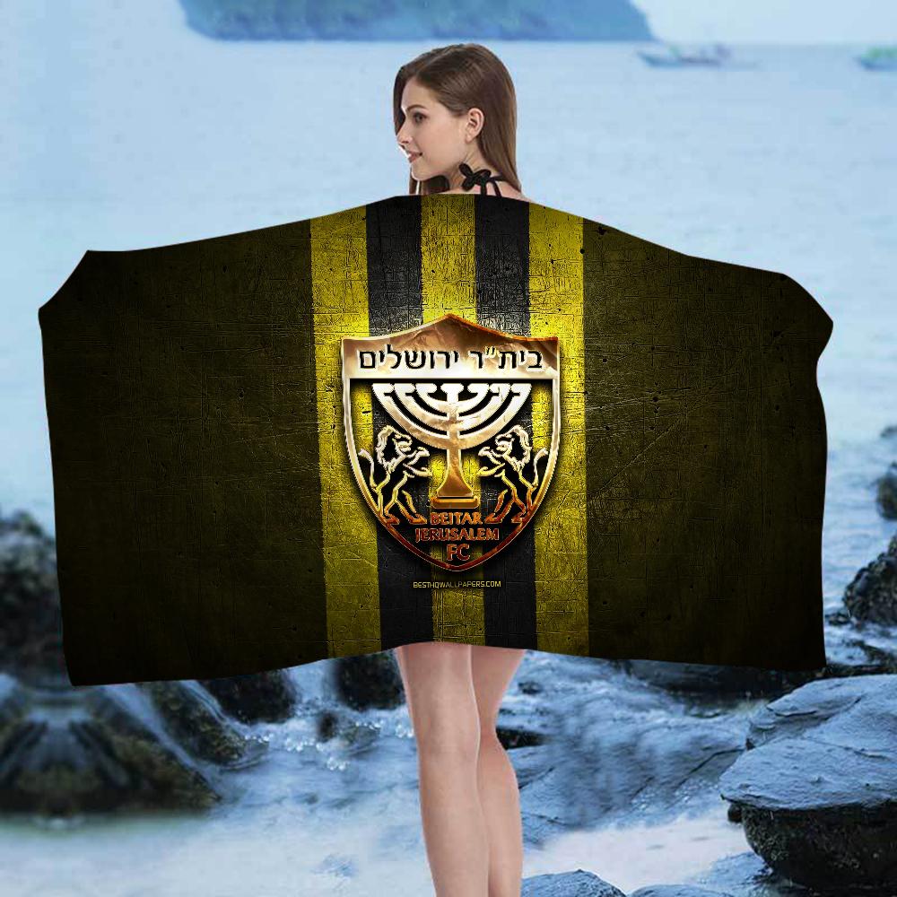 B-Beitar J-Jerusalem F-FC Beach Towel Cartoon Cute Summer Kids Large Bath Towel Microfiber Absorbent for Swimming Travel