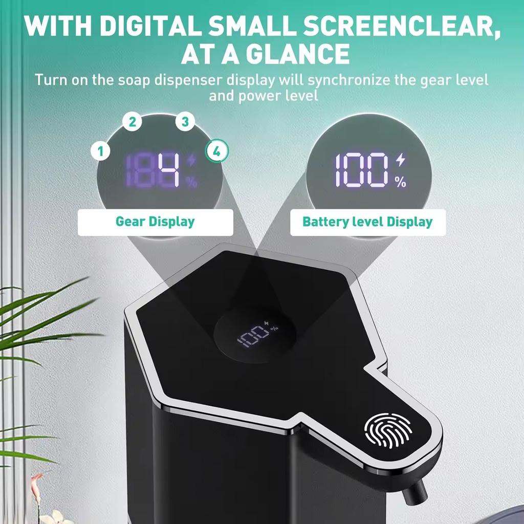 Automatic Soap Dispenser 360Ml 4 Level Liquid Foaming Soap Dispenser Long Battery Charging Automatic Soap Dispenser No Drilling