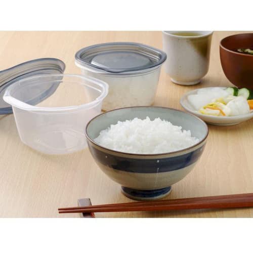 Inomata Chemical Easy Pack for One Serving of Rice, 2-Pack, Clear White, Set of 5